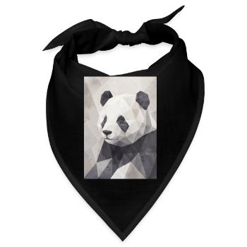 Geometrischer Panda Polygon Art  - Bandana - Schwarz - Vorne