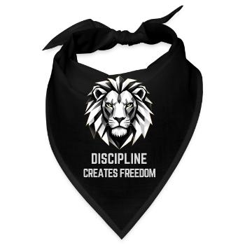 Disziplin schafft Freiheit, Löwe - Bandana - Schwarz - Vorne