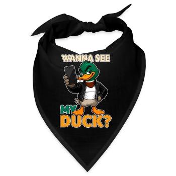 Willst du meine Ente sehen? Lustiges Mallard-Wortspiel - Bandana - Schwarz - Vorne