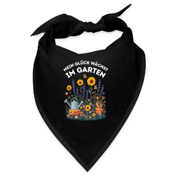 Mein Glück wächst im Garten lustiges Gärtner Motiv - Bandana - Schwarz - Vorne