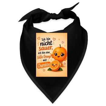 Orange mit Charakter - Bandana - Schwarz - Vorne
