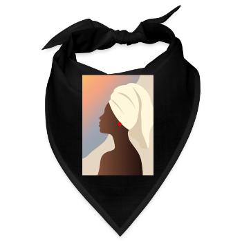 Frau mit Handtuch – stilvolles Wellness Motiv  - Bandana - Schwarz - Vorne