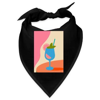 Bunter Cocktail mit Zitrone und Minze –Sommerdrink - Bandana - Schwarz - Vorne
