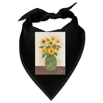 Sonnenblumen im Grünen Krug - Bandana - Schwarz - Vorne