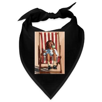 Kind, das Minzeeis isst - Bandana - Schwarz - Vorne