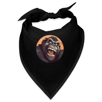 Cooler Gorilla Brüllt Affenmotive Design - Bandana - Schwarz - Vorne