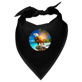 Adler am Eagle Beach Aruba Sommerurlaub - Bandana - Schwarz - Vorne