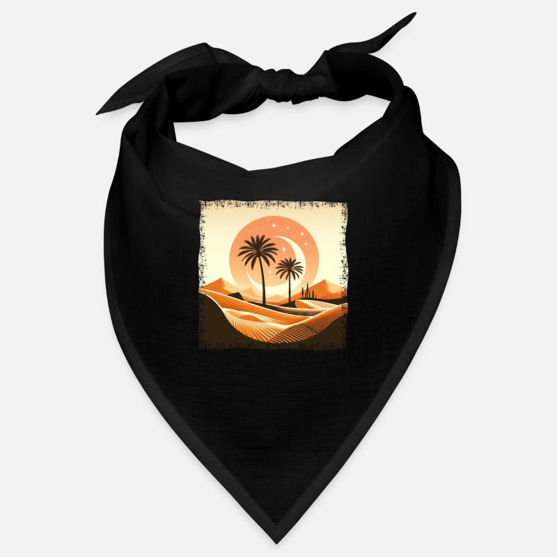 Sahara desert & palm tree at sunset Bandana