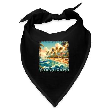 Punta Cana Sonnenuntergang Palmenstrand - Bandana - Schwarz - Vorne
