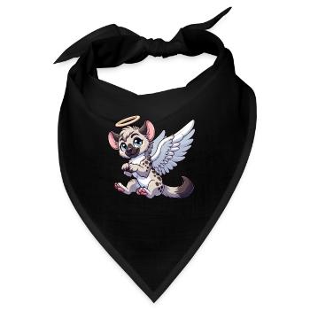 Hyäne Engel Flügel Heiligenschein - Bandana - Schwarz - Vorne