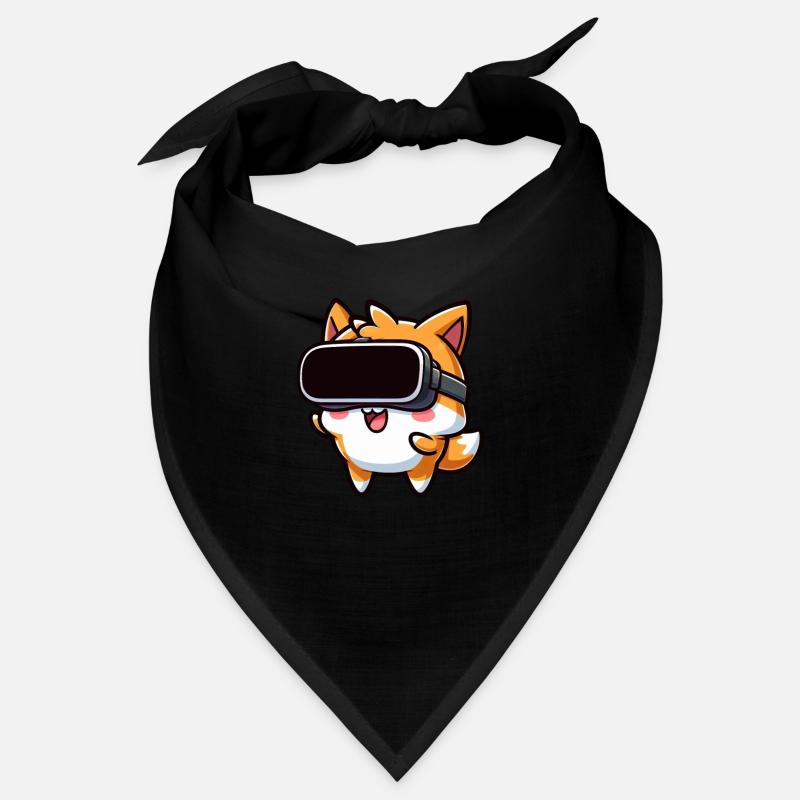 Fox Chat Hamster VR Gamer Dessin animé mignon Bandana