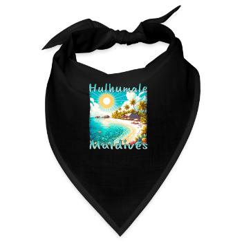 Hulhumale Malediven Sommer Strand Sonne Grunge - Bandana - Schwarz - Vorne