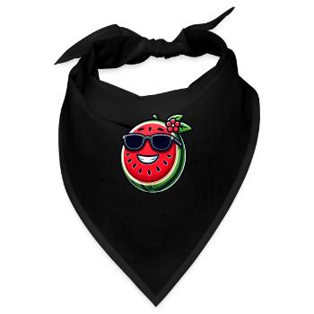 Coole Wassermelone mit Sonnenbrille fruchtig - Bandana - Schwarz - Vorne