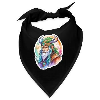 Druide Wasserfarben - Bandana - Schwarz - Vorne