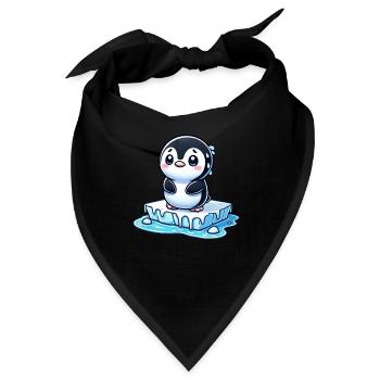 Pinguin schwitzt Eisscholle Schmelzen Südpol - Bandana - Schwarz - Vorne