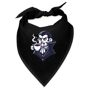 Dracula Kaffee Zeit Cartoon Design - Bandana - Schwarz - Vorne