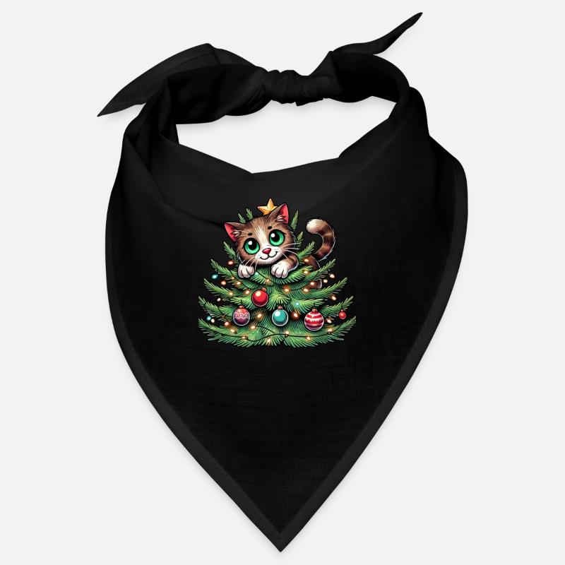 Weihnachtsbaum Katze Weihnachtsmann Comic Bandana