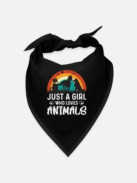 J’aime tous les animaux, ami des animaux - Bandana - noir