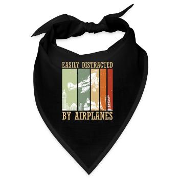 Pilot Flugzeug fliegen Flugsport Geschenkidee - Bandana - Schwarz - Vorne