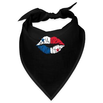 Panama herz Flagge Fahne Zentralamerika Kanal - Bandana - Schwarz - Vorne