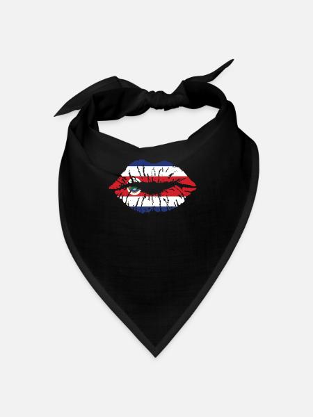 Costa Rica Flag Flag Heart - Bandana - black