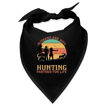 Jagd I Ehemann und Ehefrau Motiv für Jäger - Bandana - Schwarz - Vorne