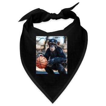 Schimpanse Basketball - Bandana - Schwarz - Vorne