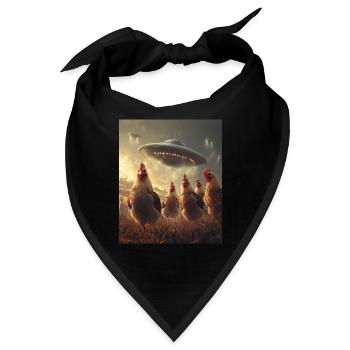Hühner Selfie UFOs - Bandana - Schwarz - Vorne