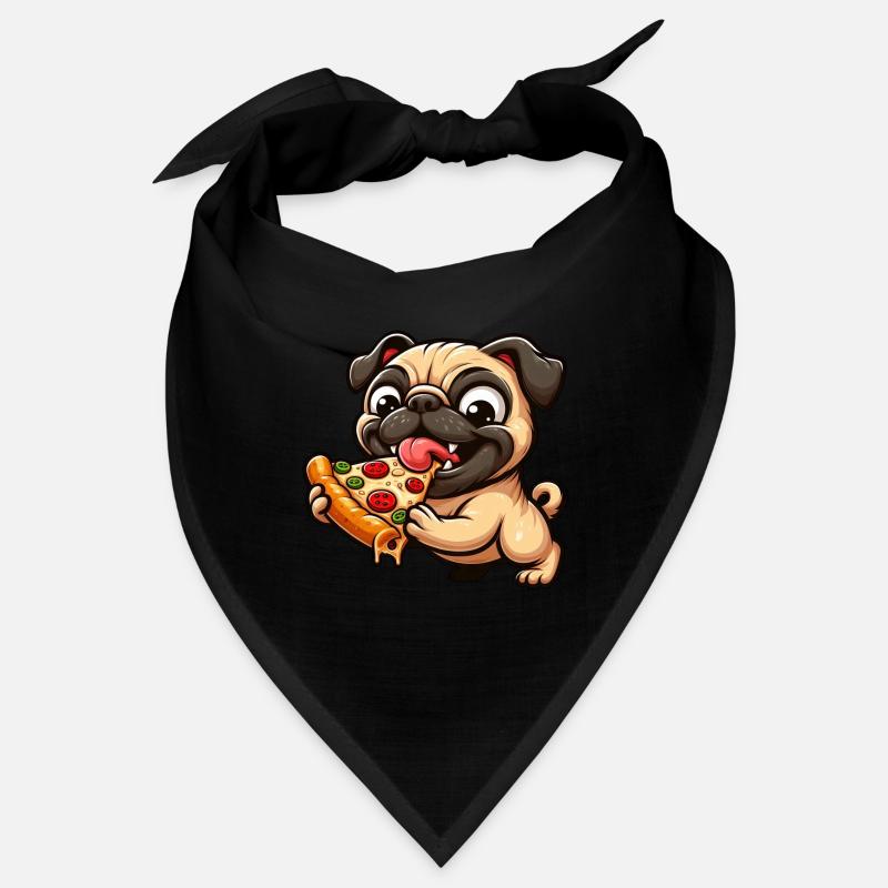 Drôle de chien de restauration rapide Carlin Pizza Fromage Bandana