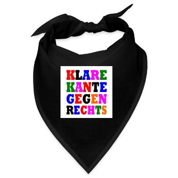 klare kante gegen rechts - Bandana - Schwarz - Vorne