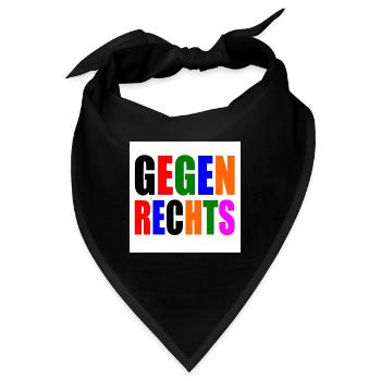 Gegen rechts - Bandana - Schwarz - Vorne