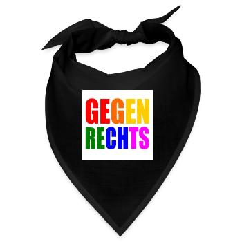Gegen rechts - Bandana - Schwarz - Vorne