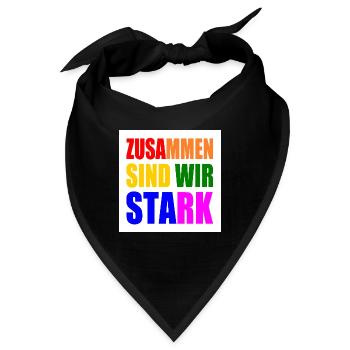 zusammen sind wir stark - Bandana - Schwarz - Vorne