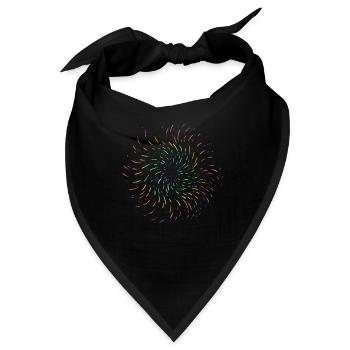 Regenbogen Wirbel selbst gestalten - Bandana - Schwarz - Vorne