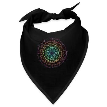 Selbst gestalten Regenbogen Kreisel Hintergrund - Bandana - Schwarz - Vorne