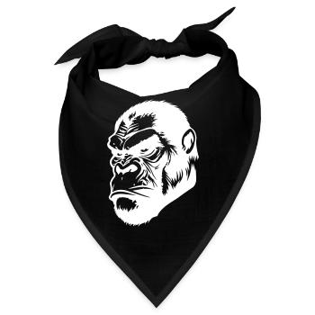 Gorilla Kopf - Bandana - Schwarz - Vorne