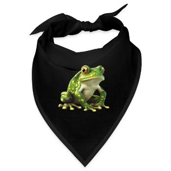 Grüner Frosch - Natürliches Design - Bandana - Schwarz - Vorne