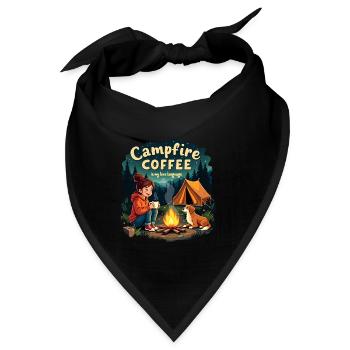 Campfire Coffee is my love language - Zelten Hund - Bandana - Schwarz - Vorne