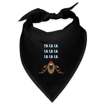 Singendes Rentier Fa la la - Bandana - Schwarz - Vorne