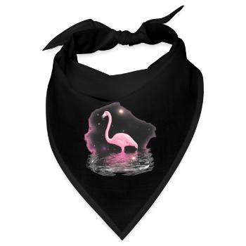 Flamingo Galaxie Weltall Geschenkidee rose trendy - Bandana - Schwarz - Vorne