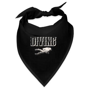 Taucher Tauchen - Bandana - Schwarz - Vorne