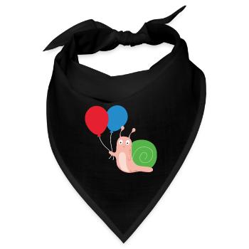 Schnecke mit Luftballons - Bandana - Schwarz - Vorne