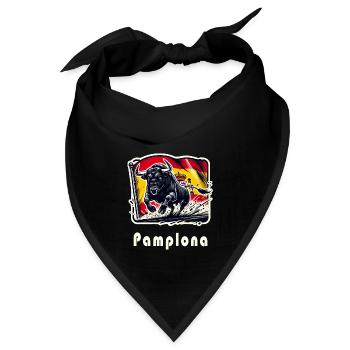 Pamplona Spanien Torero España - Bandana - Schwarz - Vorne