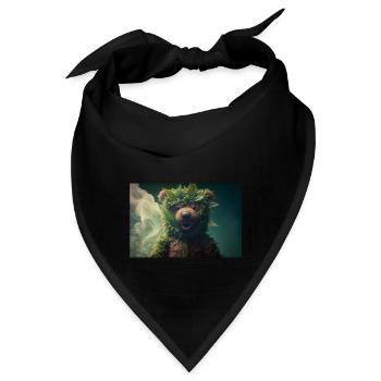 bear cannabis smoke weed - Bandana - Schwarz - Vorne
