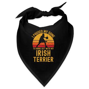 Basketball und Irish-Terrier - Bandana - Schwarz - Vorne
