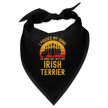 Bowling und Irish-Terrier - Bandana - Schwarz - Vorne