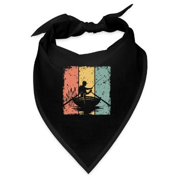 Angeln im Retro-Stil - Bandana - Schwarz - Vorne