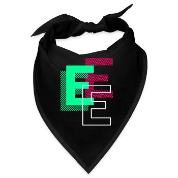 Anfangsbuchstabe E Design Geschenk - Bandana - Schwarz - Vorne