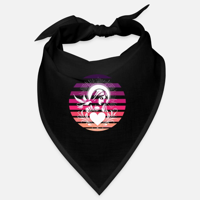 Sinnliches Maria Mutter Gottes Retro Design - Bandana - Schwarz