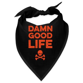 Damn good life - geiles Leben Festival - orange - Bandana - Schwarz - Vorne